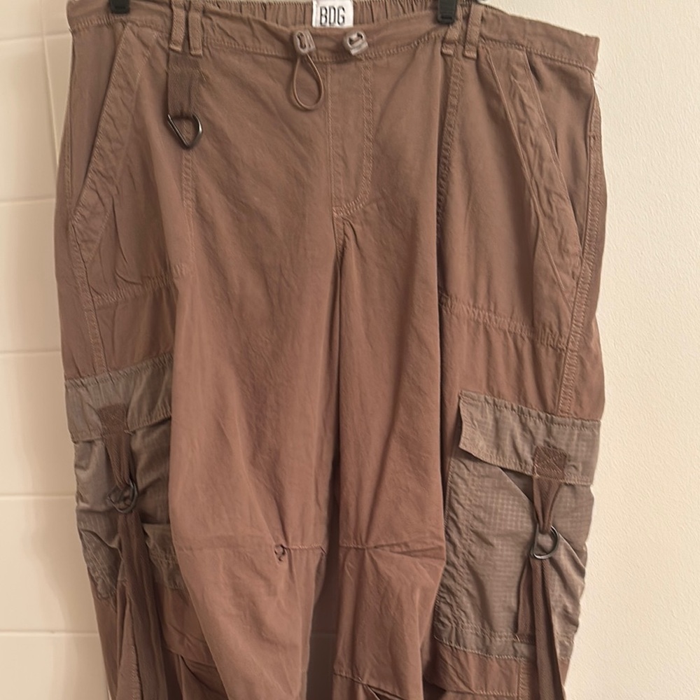BDG Brown Cargo Pants with Utility Design